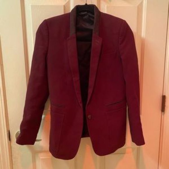 The Kooples Burgundy Blazer - Picture 1 of 7